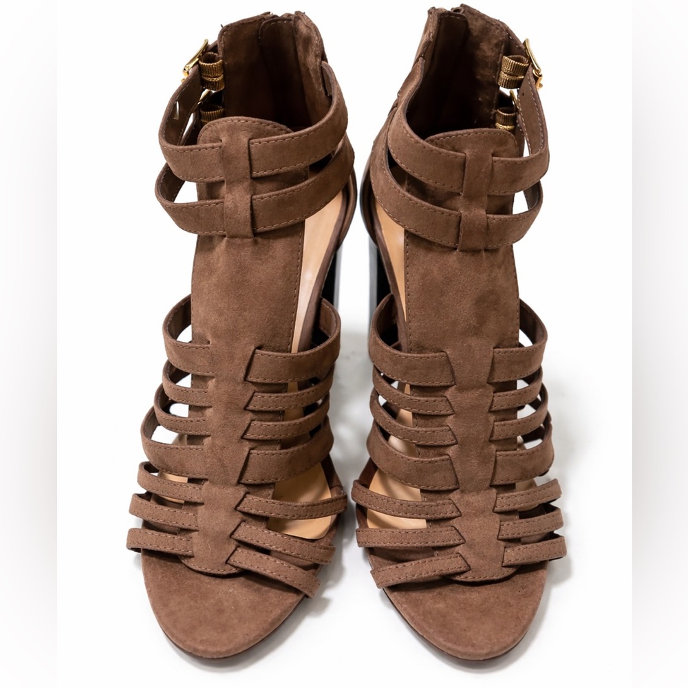 Elegant Brown Strappy Women's Heels - Picture 2 of 3